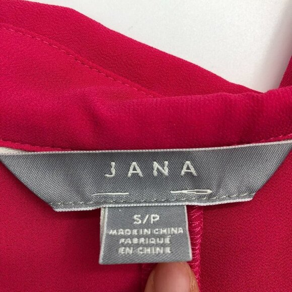 Jana Italy hot pink sleeveless layered high low collared blouse SP - Picture 4 of 15